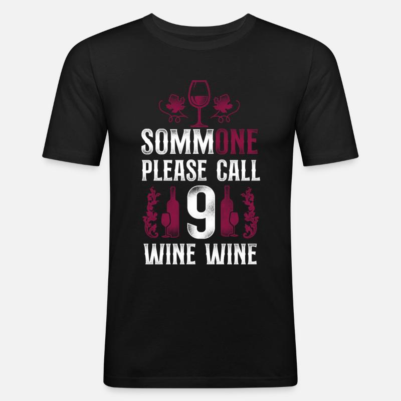 Sommelier Wine Drinking Tasting - Männer Slim Fit T-Shirt - Schwarz