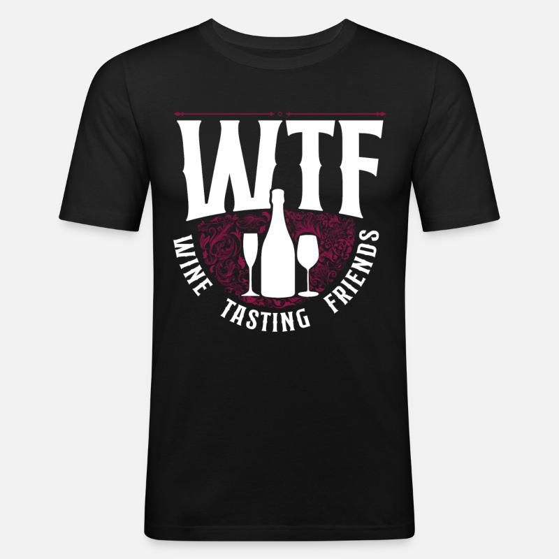 Sommelier Wine Drinking Tasting - Männer Slim Fit T-Shirt - Schwarz