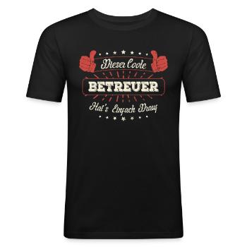 Dieser Coole Betreuer Geschenk Kollegen Spruch - Männer Slim Fit T-Shirt - Schwarz - Vorne - Nik (191cm)
