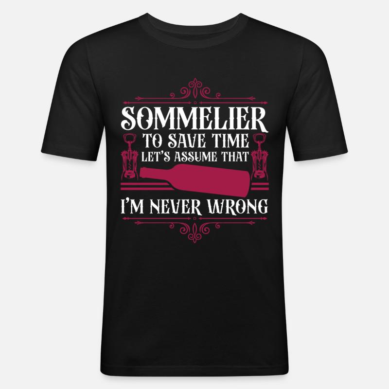 Sommelier Wine Drinking Tasting - Männer Slim Fit T-Shirt - Schwarz