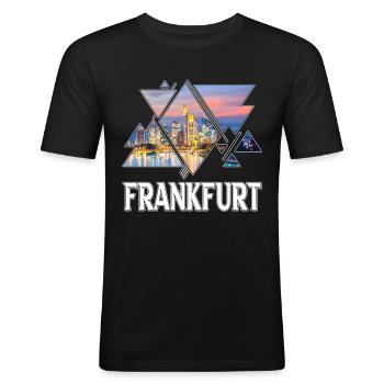 Frankfurt Germany City Skyline Home Love - Men's Slim Fit T-Shirt - black - Front - Nik (191cm)