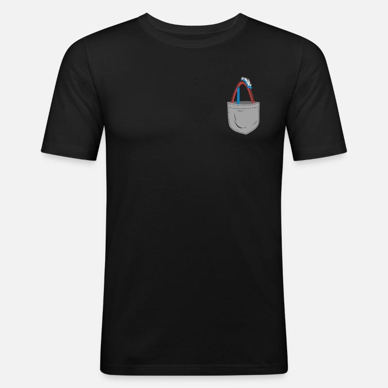 Roller Coaster Pocket - Männer Slim Fit T-Shirt - Schwarz