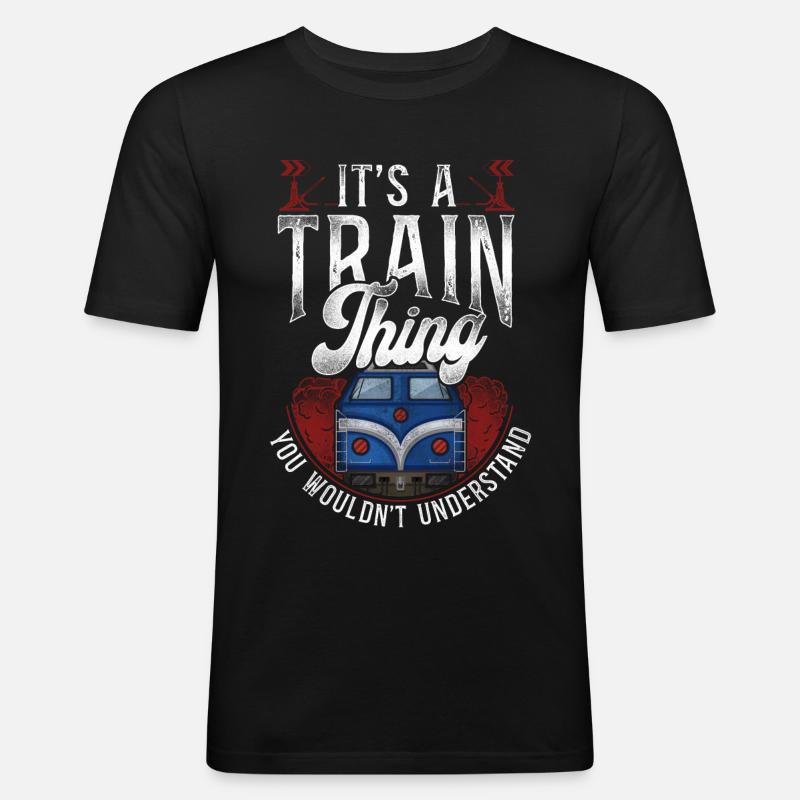 Freight Diesel Train Driver - Men's Slim Fit T-Shirt - black