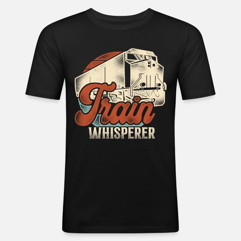 Freight Diesel Train Driver - Men's Slim Fit T-Shirt - black