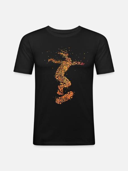 Longboard Skateboarder Skater Skateboard - Men's Slim Fit T-Shirt - black