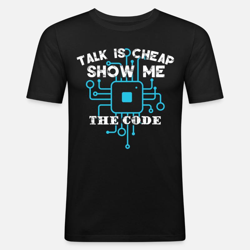 Codage Codeur amusant - T-shirt près du corps Homme - noir