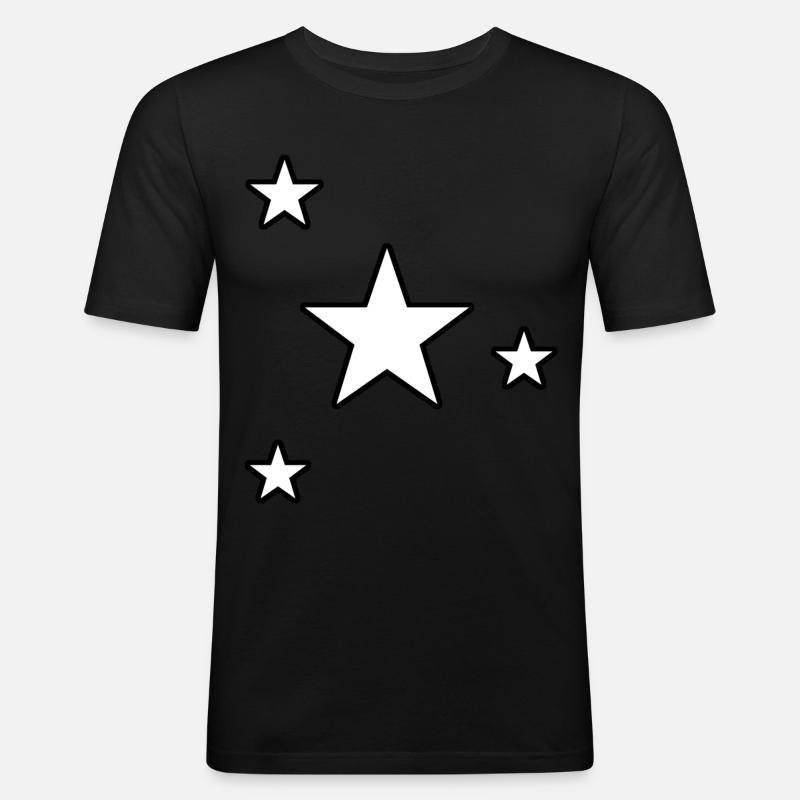 Sterne Gestirn Sternchen Geschenk Sternenhimmel - Männer Slim Fit T-Shirt - Schwarz