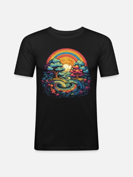Rainbow Wonderland - Men's Slim Fit T-Shirt - black