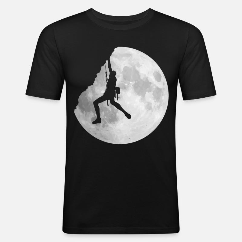 Moonlight climbing gift climber - Men's Slim Fit T-Shirt - black