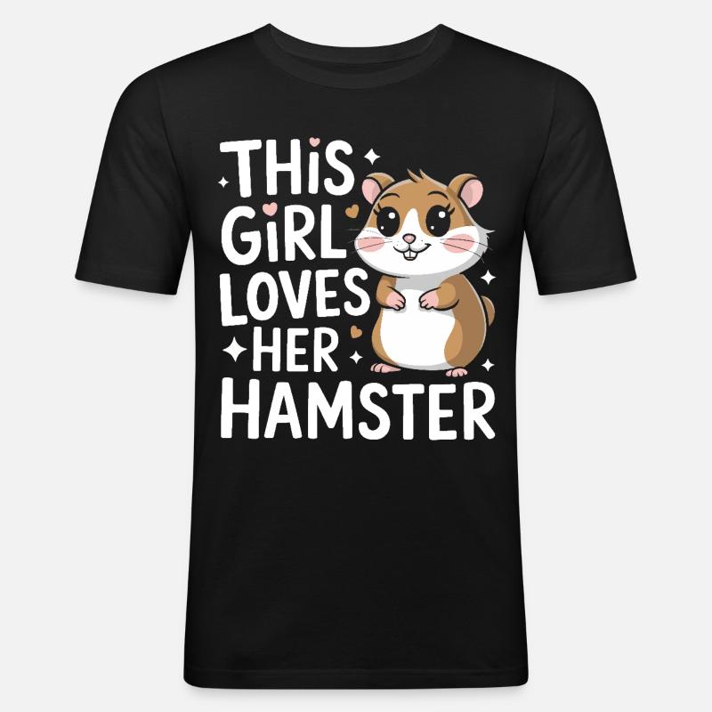 Hamster - Männer Slim Fit T-Shirt - Schwarz