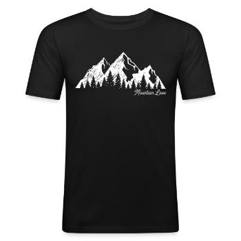 Outdoor Berge Liebe - Männer Slim Fit T-Shirt - Schwarz - Vorne - Nik (191cm)
