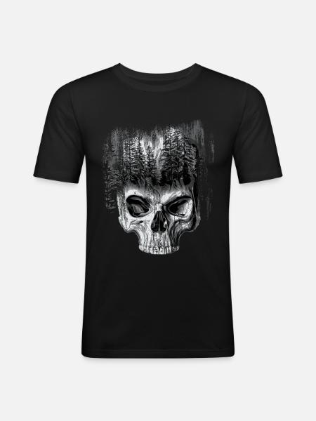 Skull forest - Men's Slim Fit T-Shirt - black