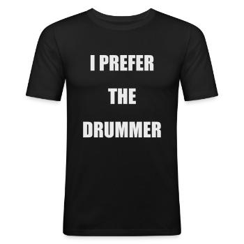 Band Groupie Concert Festival Drummer Drummer - Men's Slim Fit T-Shirt - black - Front - Nik (191cm)