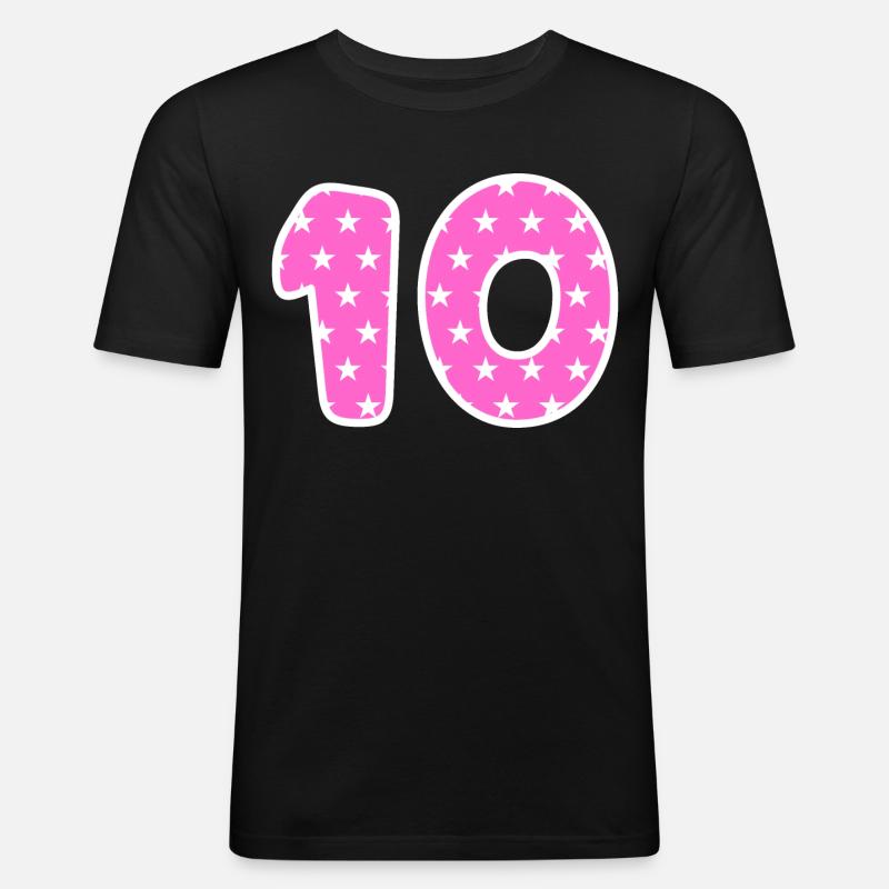 Zehn - Männer Slim Fit T-Shirt - Schwarz