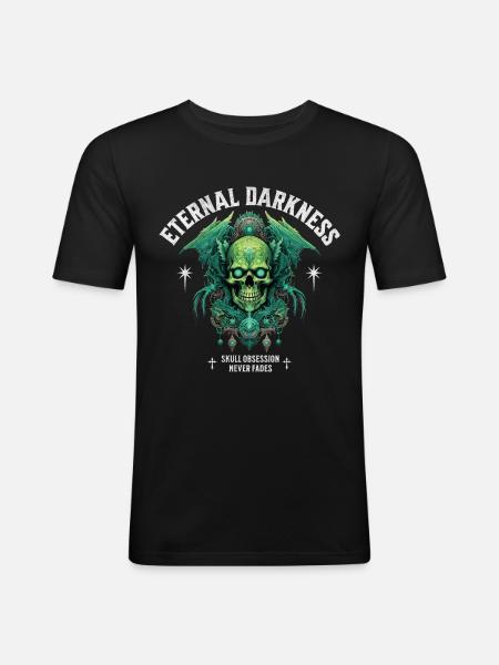 Skull Skull Skeleton Dark Dark - Men's Slim Fit T-Shirt - black