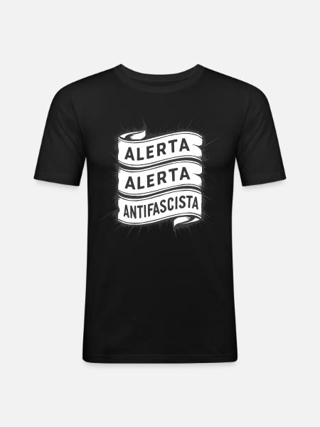 FCKNZS Against Fascism - Men's Slim Fit T-Shirt - black