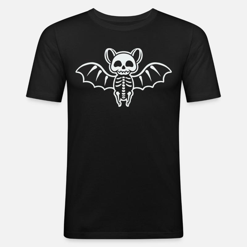 Cute Bat Skeleton - Männer Slim Fit T-Shirt - Schwarz