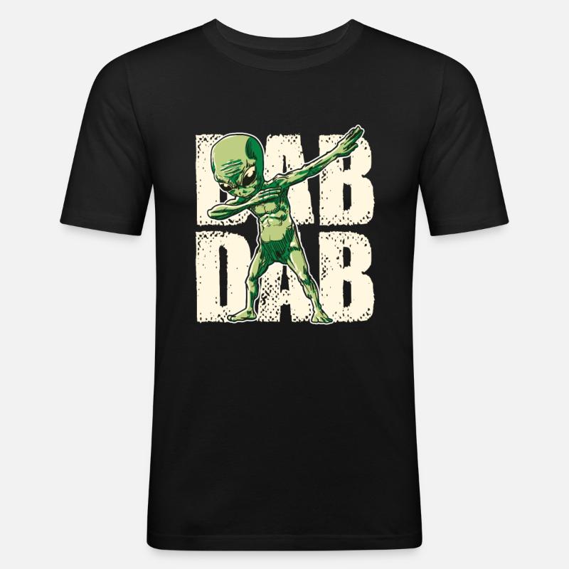 Dabbing Alien Dab Dab - Männer Slim Fit T-Shirt - Schwarz