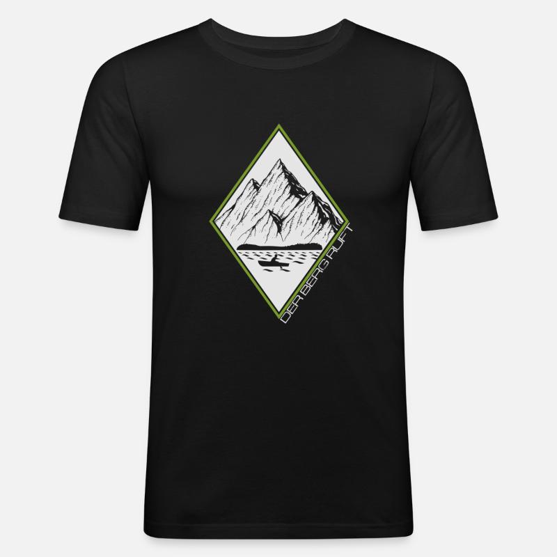 Der Berg ruft - Männer Slim Fit T-Shirt - Schwarz