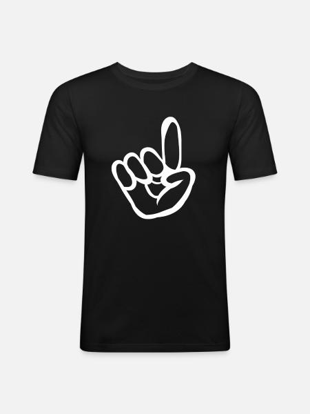 Main signe cadeau signe index - T-shirt près du corps Homme - noir