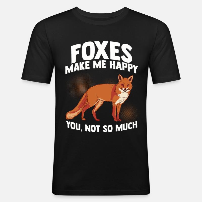 Fuchs - Männer Slim Fit T-Shirt - Schwarz