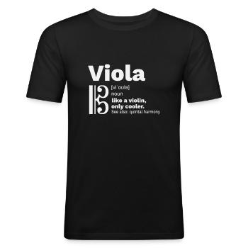 Bratsche Bass Viola Lexikon Altschlüssel - Männer Slim Fit T-Shirt - Schwarz - Vorne - Nik (191cm)