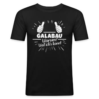 Galabau Garten- und Landschaftsbau - Männer Slim Fit T-Shirt - Schwarz - Vorne - Nik (191cm)