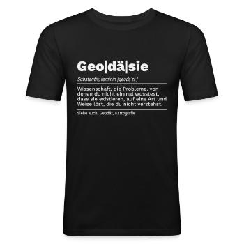 Geodäsie Geomatiker Vermessungstechnik Definition - Männer Slim Fit T-Shirt - Schwarz - Vorne - Nik (191cm)