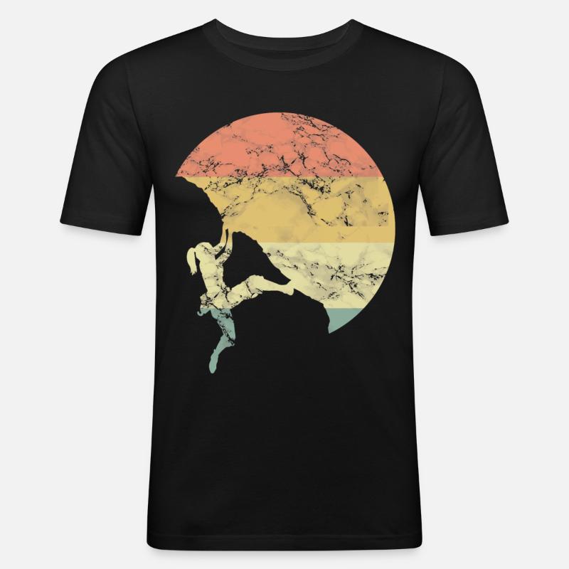 Klettern Mädchen - Männer Slim Fit T-Shirt - Schwarz