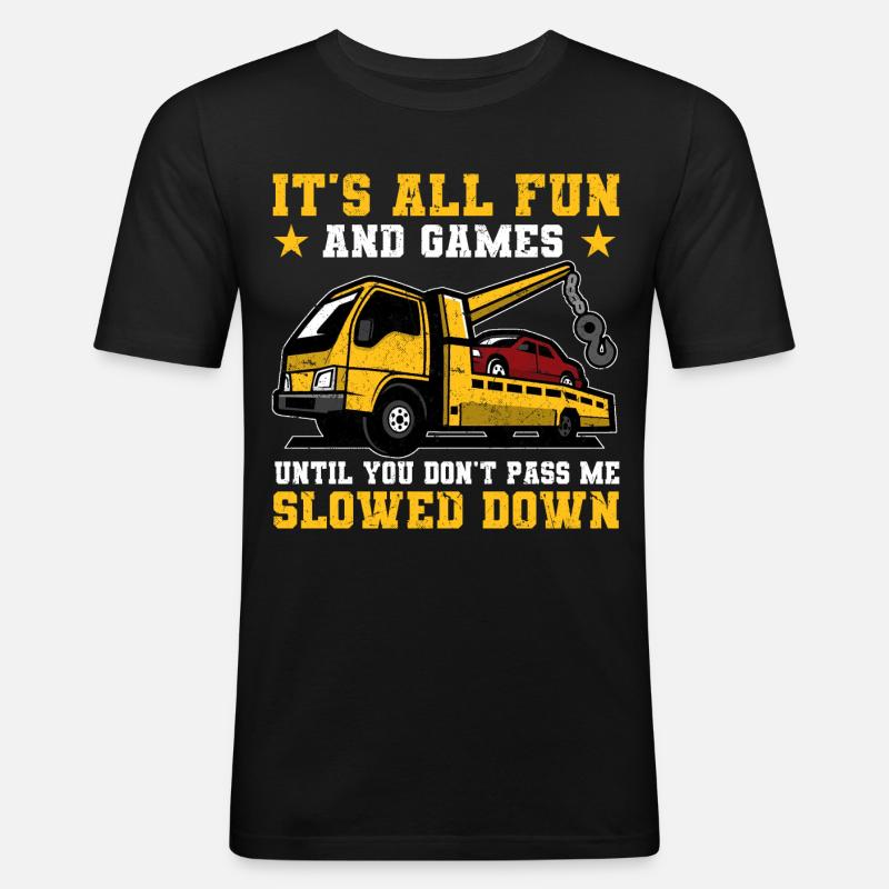 Abschleppwagen | Abschlepper Auto Panne Geschenke - Männer Slim Fit T-Shirt - Schwarz