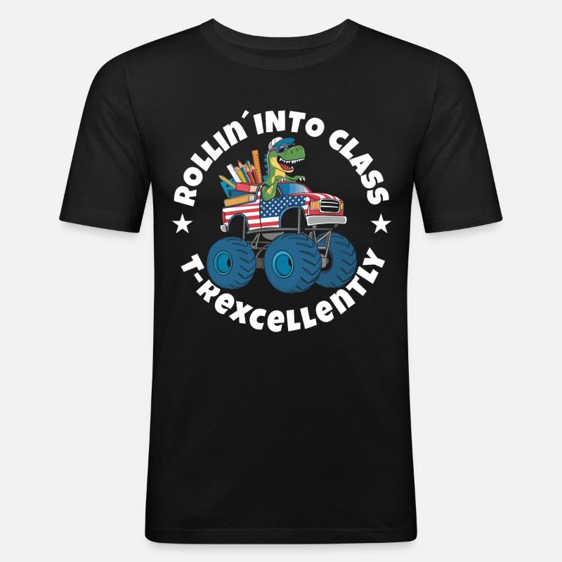 Trex Einschulung - Männer Slim Fit T-Shirt - Schwarz