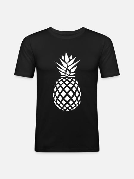 ananas - T-shirt près du corps Homme - noir