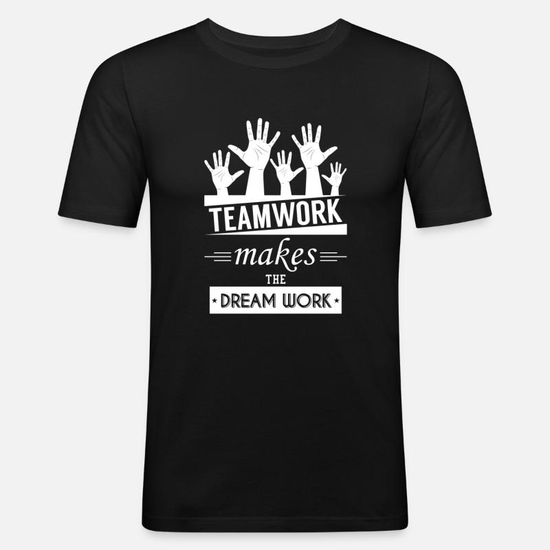 Teamwork - Männer Slim Fit T-Shirt - Schwarz