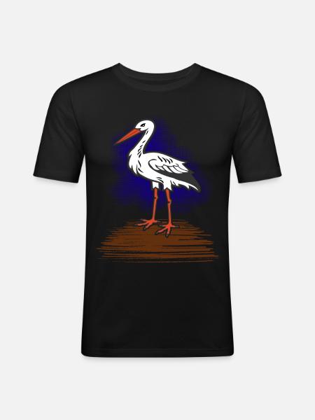 Storch - Männer Slim Fit T-Shirt - Schwarz