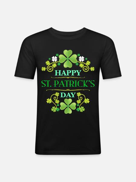 Saint Patrick - T-shirt près du corps Homme - noir
