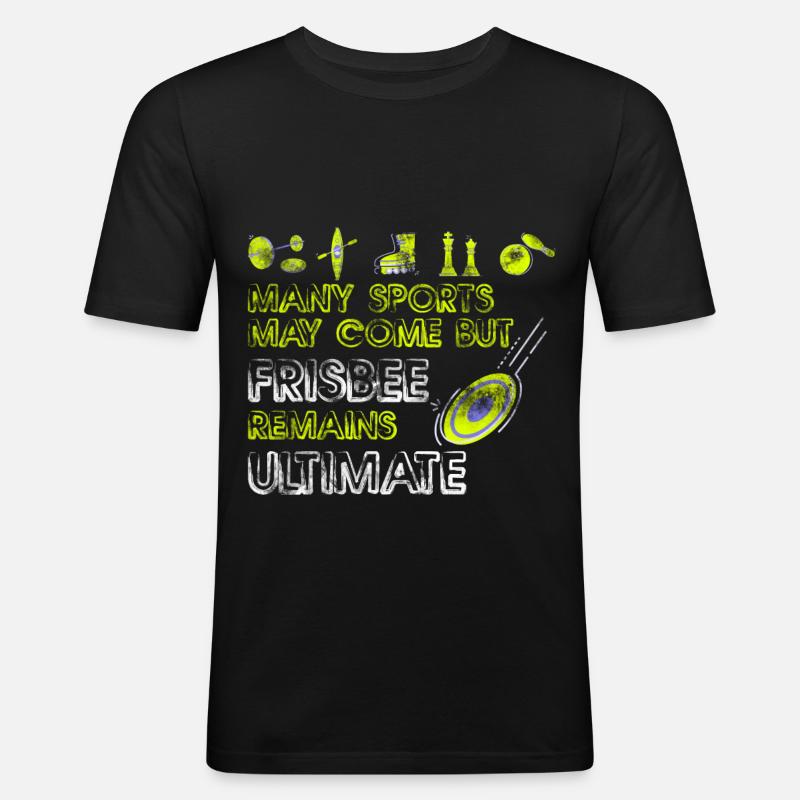 Frisbee - Männer Slim Fit T-Shirt - Schwarz