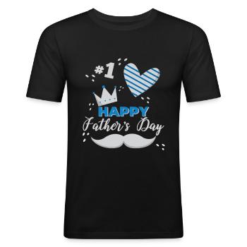 Father's Day - Men's Slim Fit T-Shirt - black - Front - Nik (191cm)