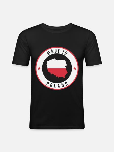 polen - Männer Slim Fit T-Shirt - Schwarz