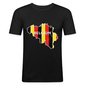 Belgium - Men's Slim Fit T-Shirt - black - Front - Nik (191cm)