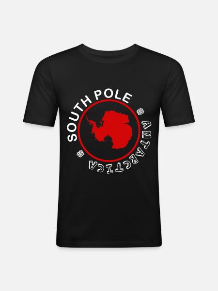 Antarktis Pinguine Umweltschutz Geschenk - Männer Slim Fit T-Shirt - Schwarz