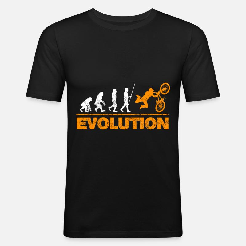 Évolution du vélo - T-shirt près du corps Homme - noir