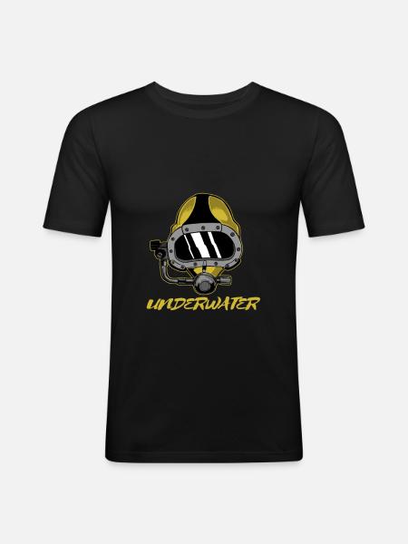 Diving mask oxygen bottle diving - Men's Slim Fit T-Shirt - black