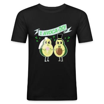 Avocado Hochzeit Heiraten Lustig Essen - Männer Slim Fit T-Shirt - Schwarz - Vorne - Nik (191cm)