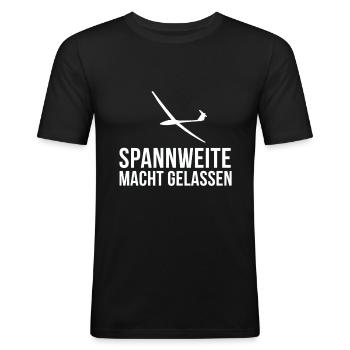 Segelfliegen Segelflug Spruch Shirt Geschenkidee - Männer Slim Fit T-Shirt - Schwarz - Vorne - Nik (191cm)