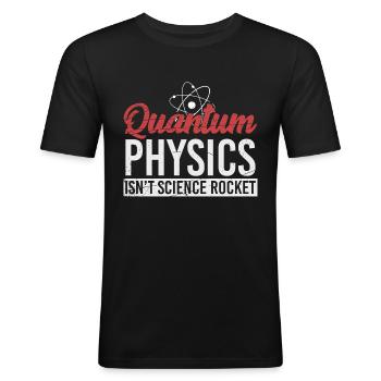 Quantenphysik - Physik - Wissenschaft - Männer Slim Fit T-Shirt - Schwarz - Vorne - Nik (191cm)