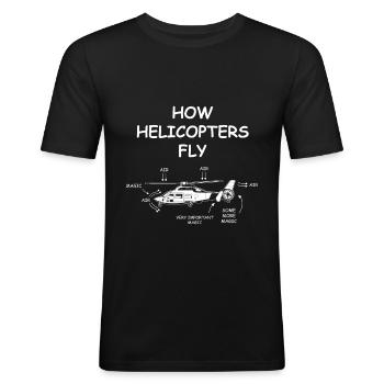 How Helicopters Fly Magic Anatomie Hubschrauber - Männer Slim Fit T-Shirt - Schwarz - Vorne - Nik (191cm)