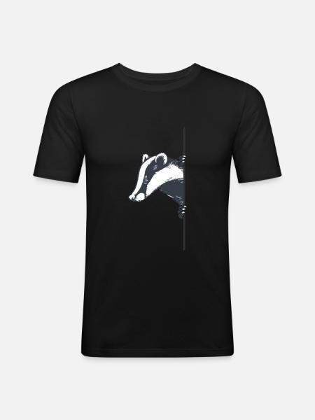 Süßes Dachs Geschenk - Männer Slim Fit T-Shirt - Schwarz