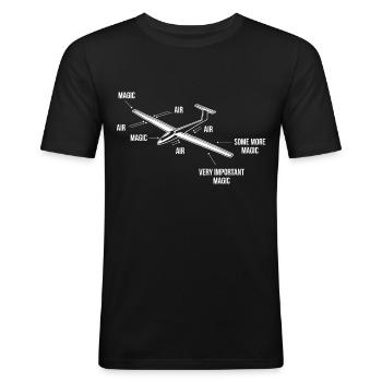Segelfliegen Magie Segelflieger Segelflugzeug - Männer Slim Fit T-Shirt - Schwarz - Vorne - Nik (191cm)