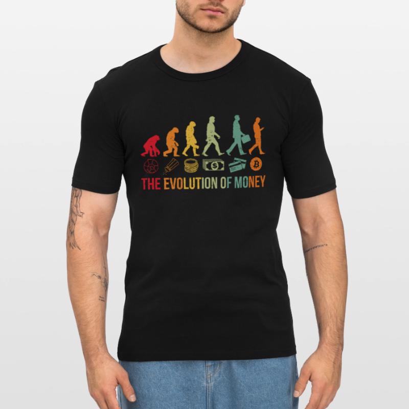 Crypto Crypto BTC L’évolution de l’argent T-shirt près du corps Homme