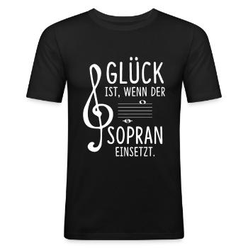 Glück ist wenn der Sopran einsetzt Chor Sänger - Männer Slim Fit T-Shirt - Schwarz - Vorne - Nik (191cm)